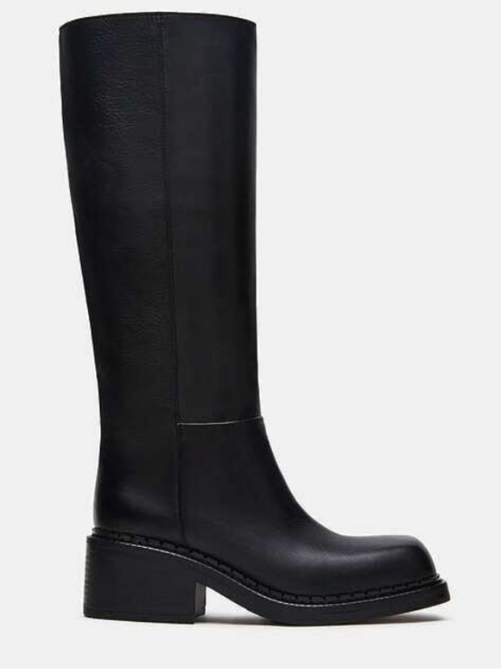 Steve Madden Davos Black Leather Knee-High Women's Boot Size 7